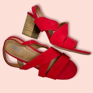 Seychelles Cross-Strap Open Toe Slingback Block Heel Sandals